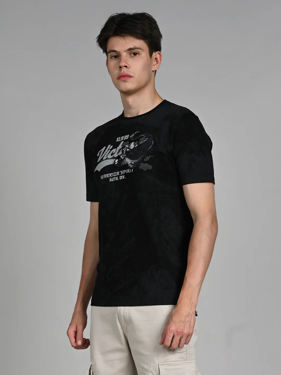 Killer Men Black Printed Slim Fit T-Shirts - Image 6