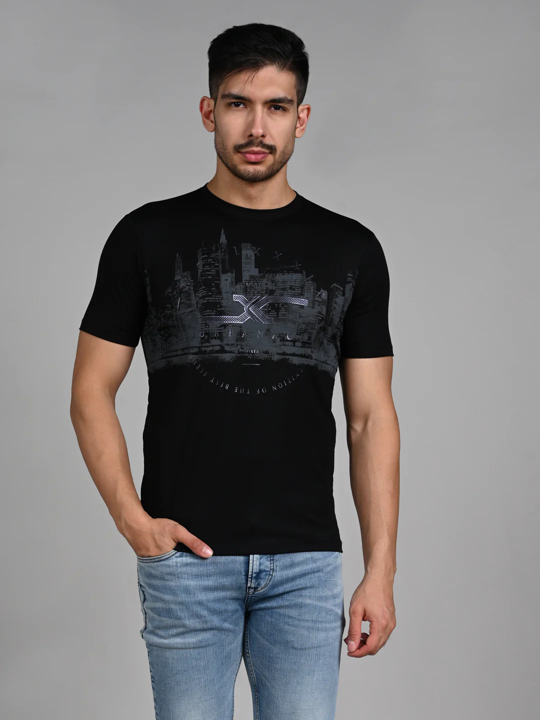 Killer Men Black Printed Slim Fit T-Shirts - Image 4