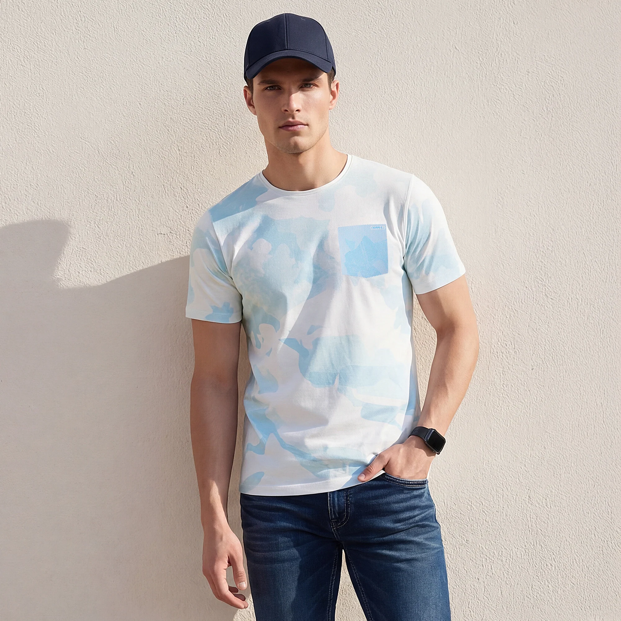 Killer Men Blue Printed Slim Fit T-Shirt - Image 2