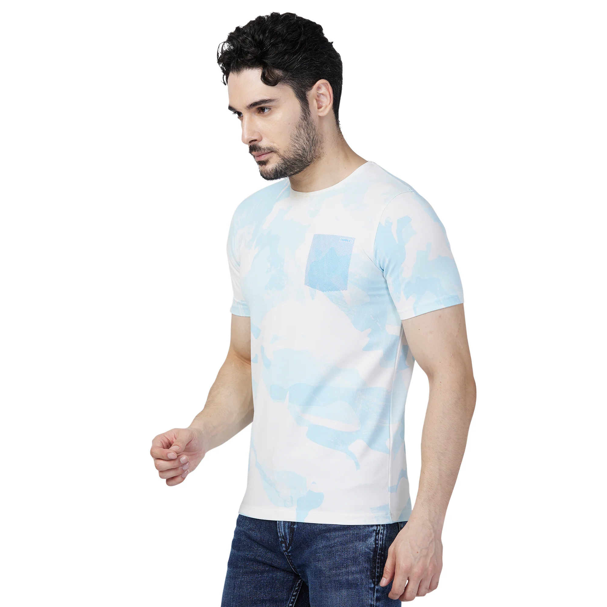 Killer Men Blue Printed Slim Fit T-Shirt - Image 6