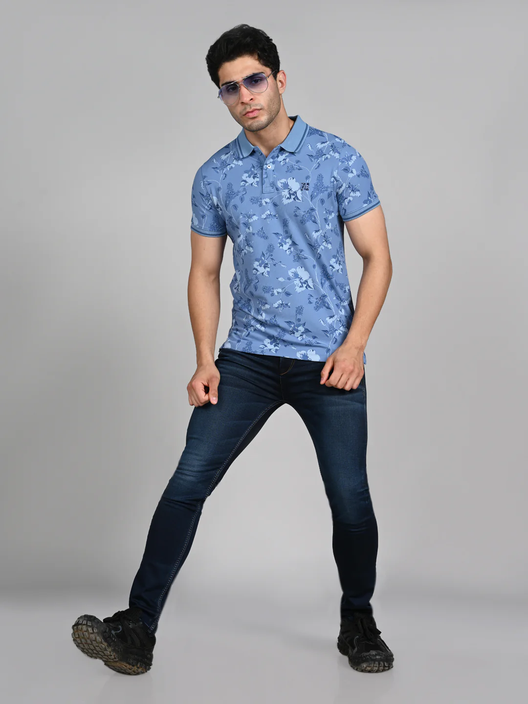 Killer Men Blue Printed Slim Fit T-Shirt - Image 3