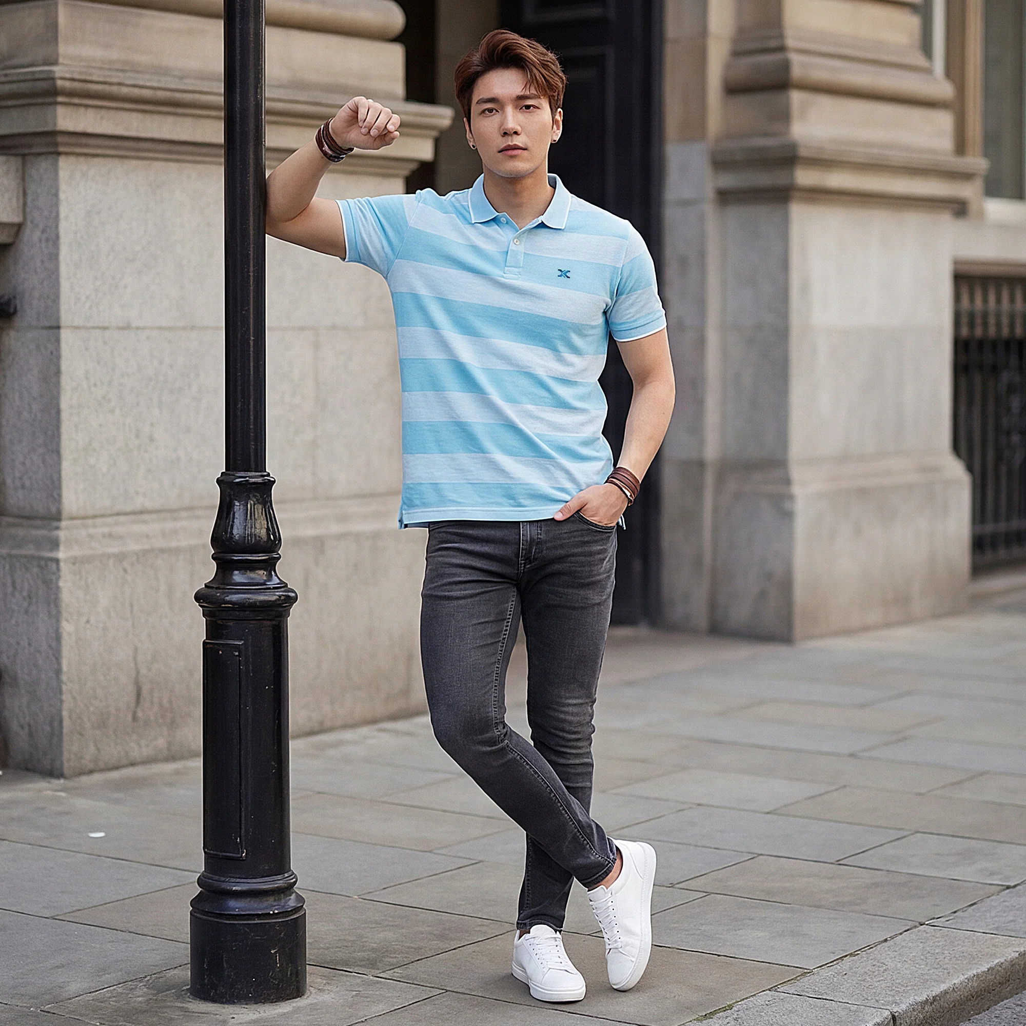 Killer Men Blue Printed Slim Fit T-Shirts