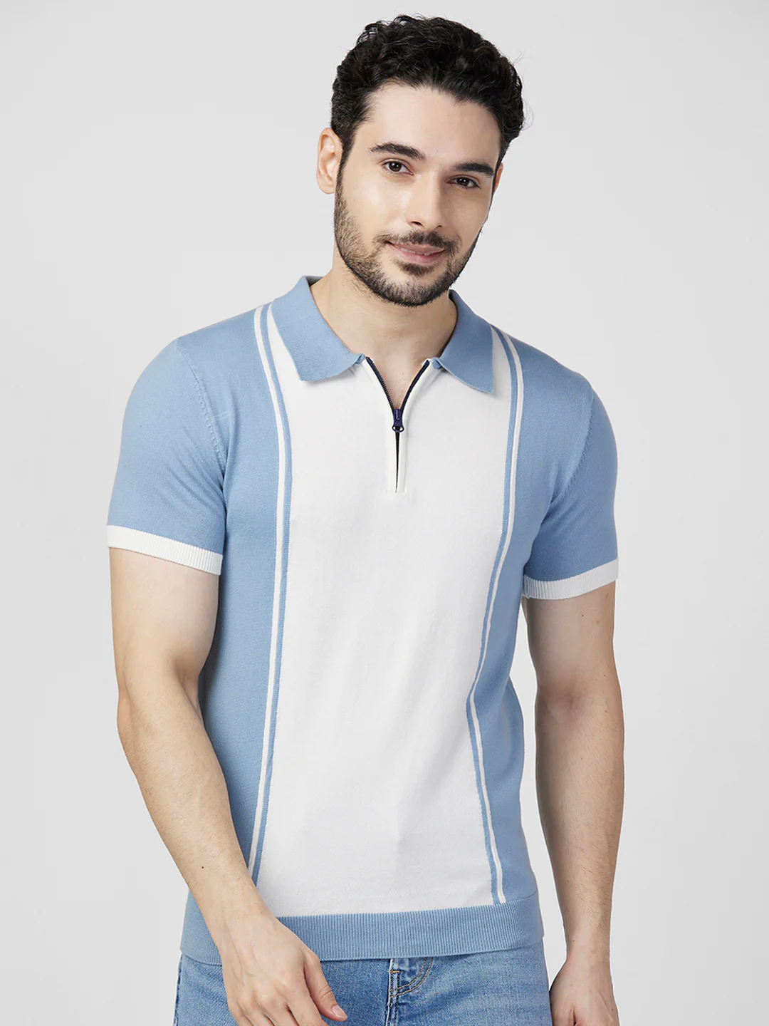 Killer Men Blue Printed Slim Fit T-Shirts - Image 3
