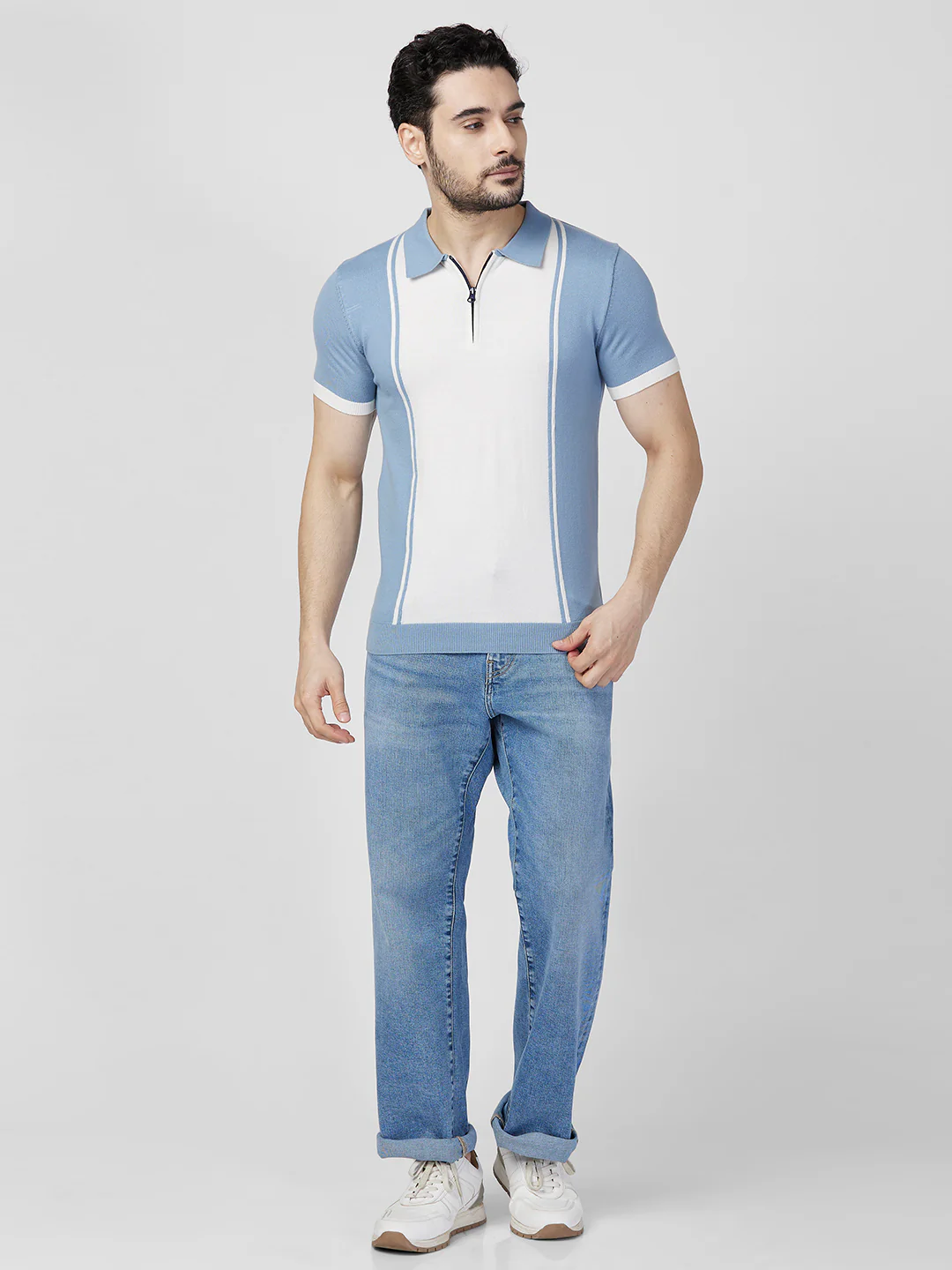 Killer Men Blue Printed Slim Fit T-Shirts - Image 4