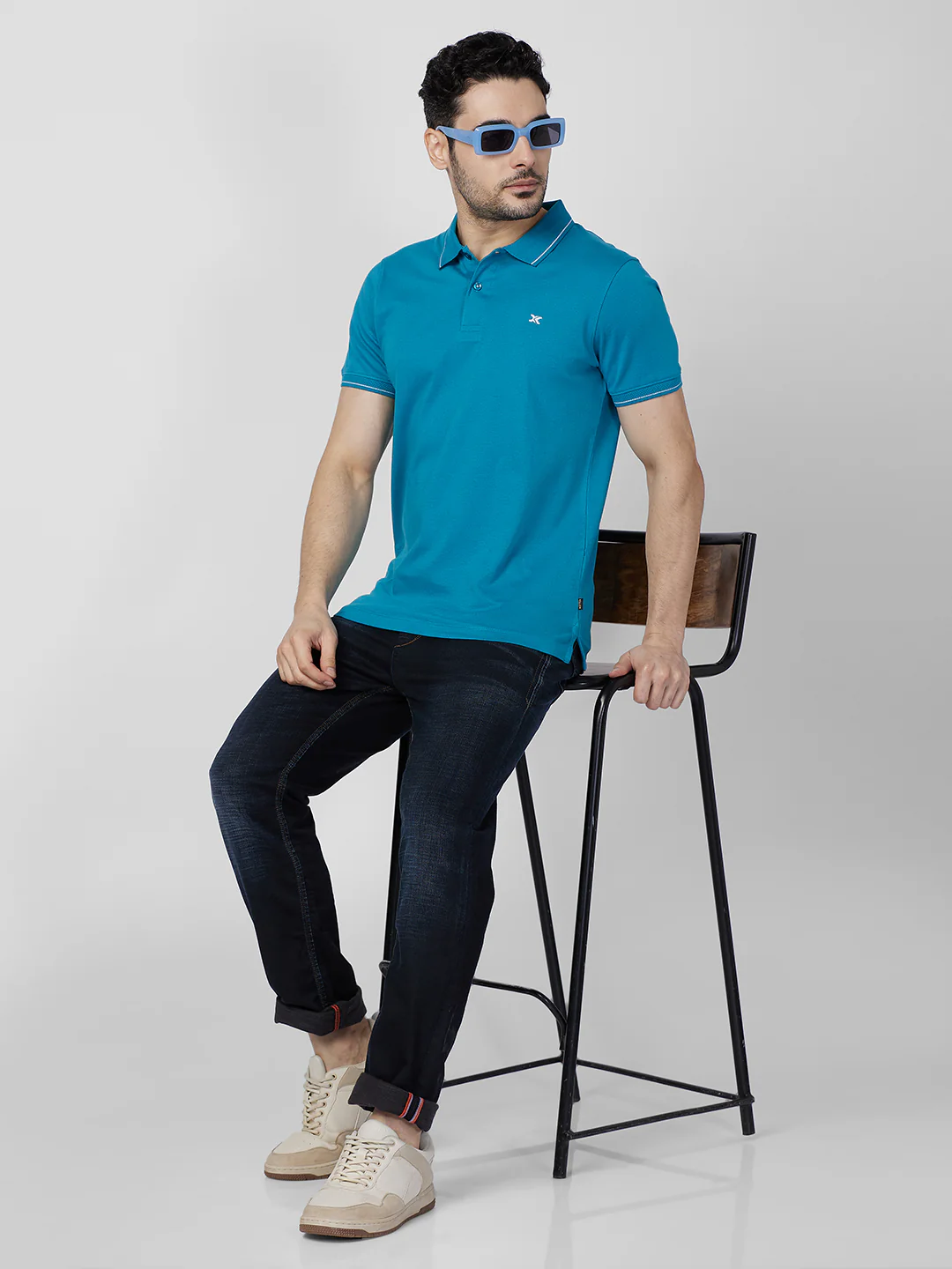Killer Men Blue Printed Slim Fit T-Shirts - Image 7