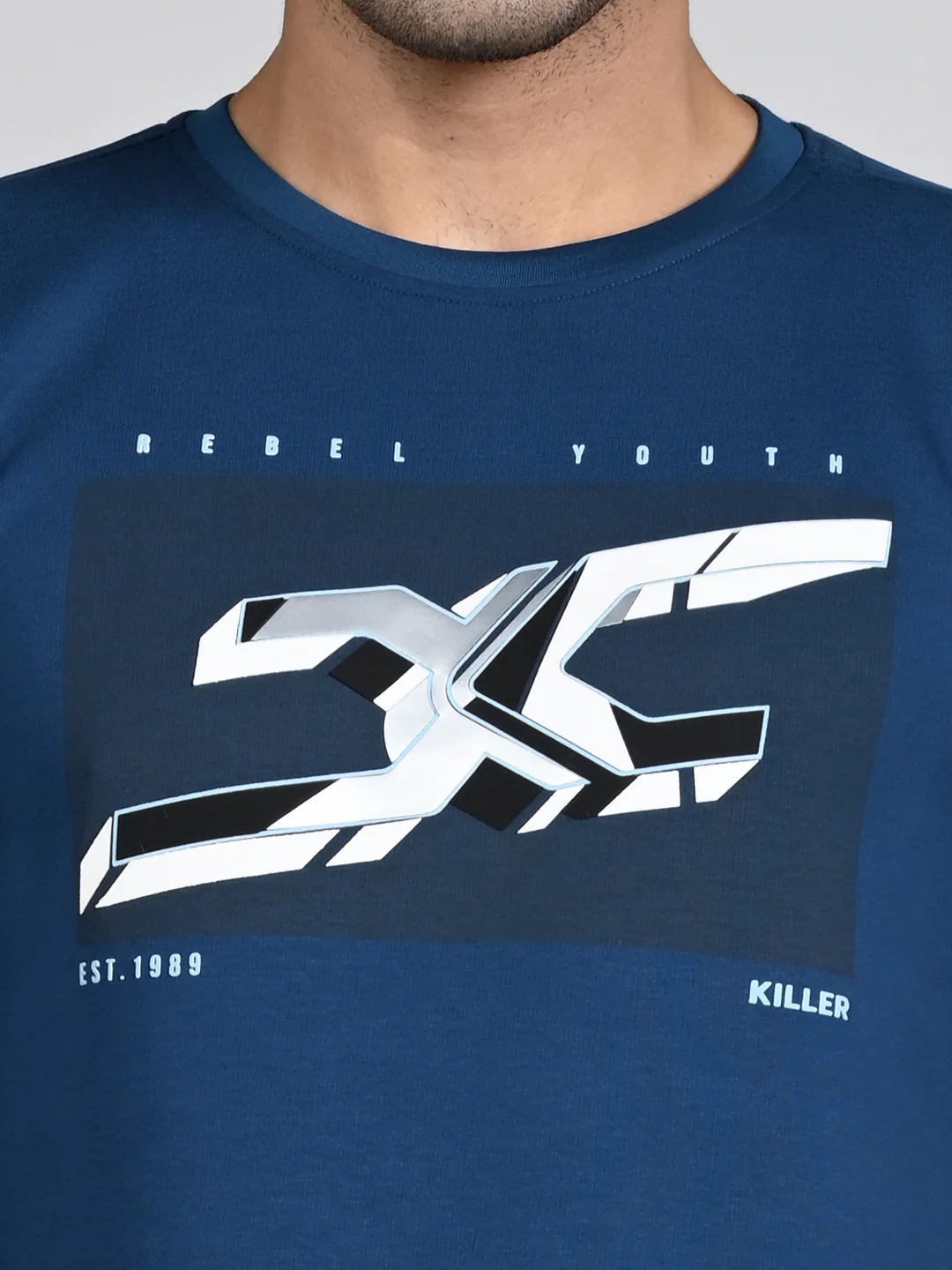 Killer Men Blue Printed Sweat Shirts - Image 8