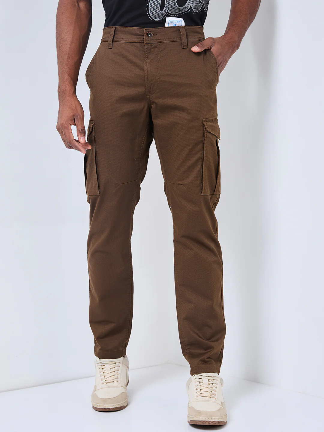 Killer Men Brown Solid Cargo - Image 3