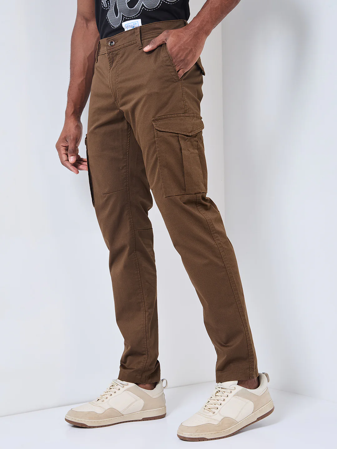 Killer Men Brown Solid Cargo - Image 6