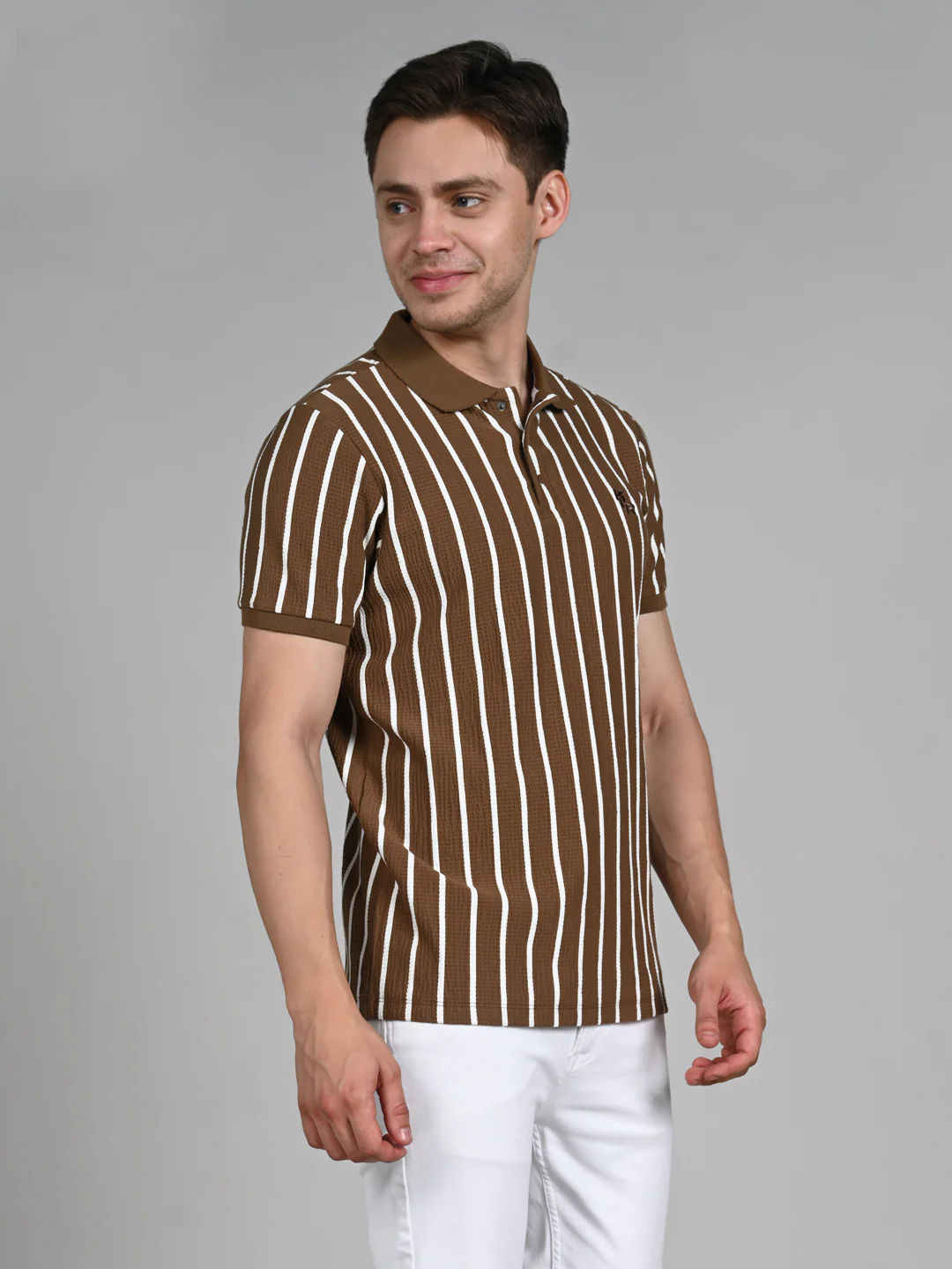 Killer Men Brown Stripe Slim Fit T-Shirts - Image 5