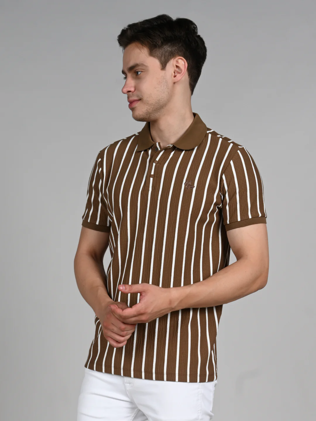Killer Men Brown Stripe Slim Fit T-Shirts - Image 6