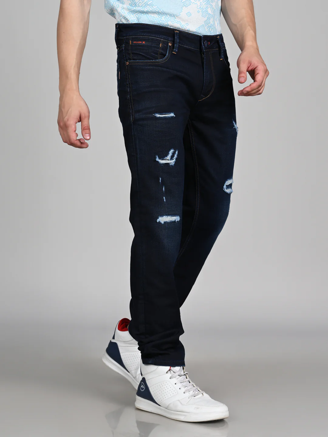 Killer Men Dark Blue Solid Slim Fit Jeans - Image 5