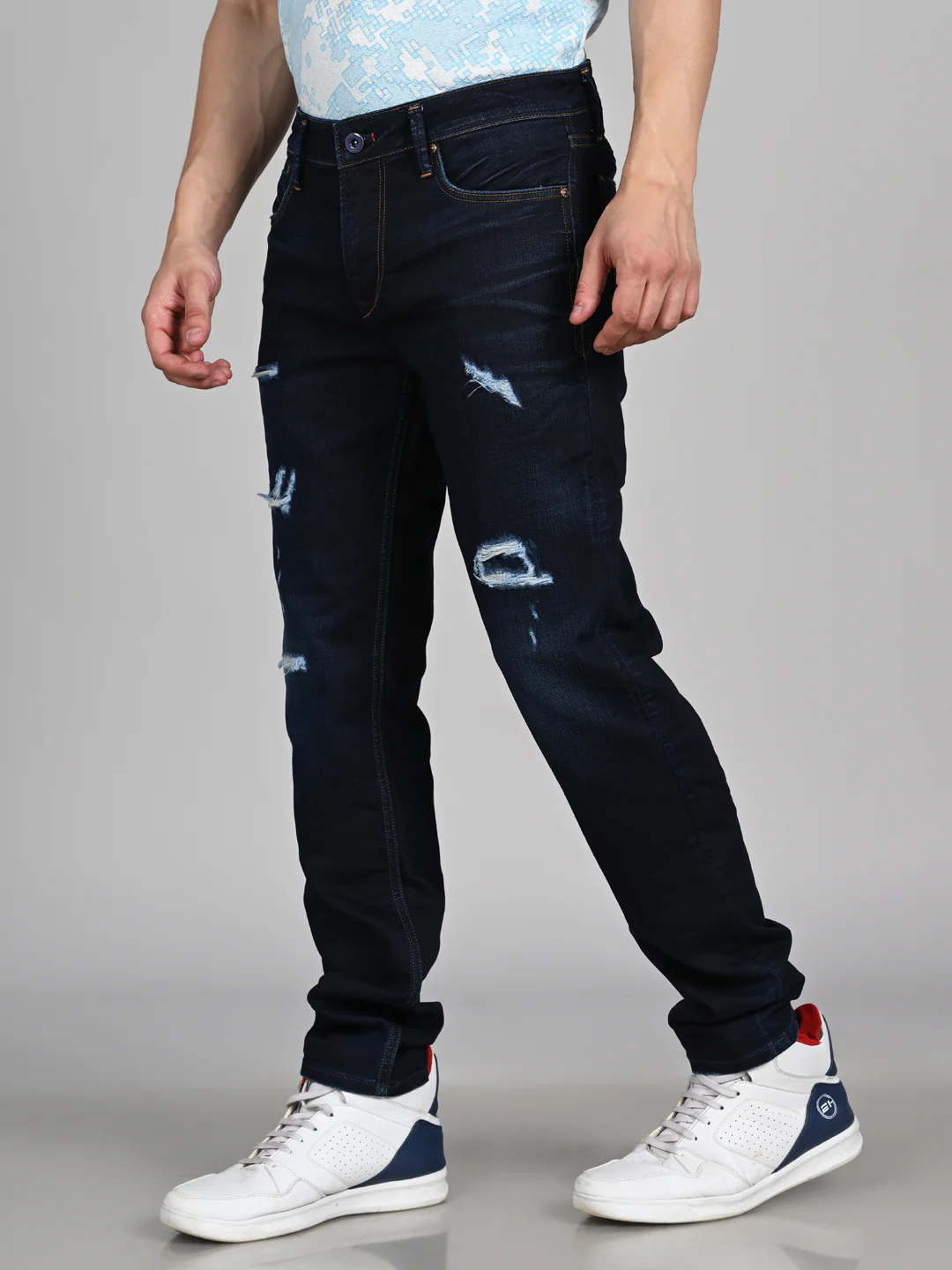 Killer Men Dark Blue Solid Slim Fit Jeans - Image 6