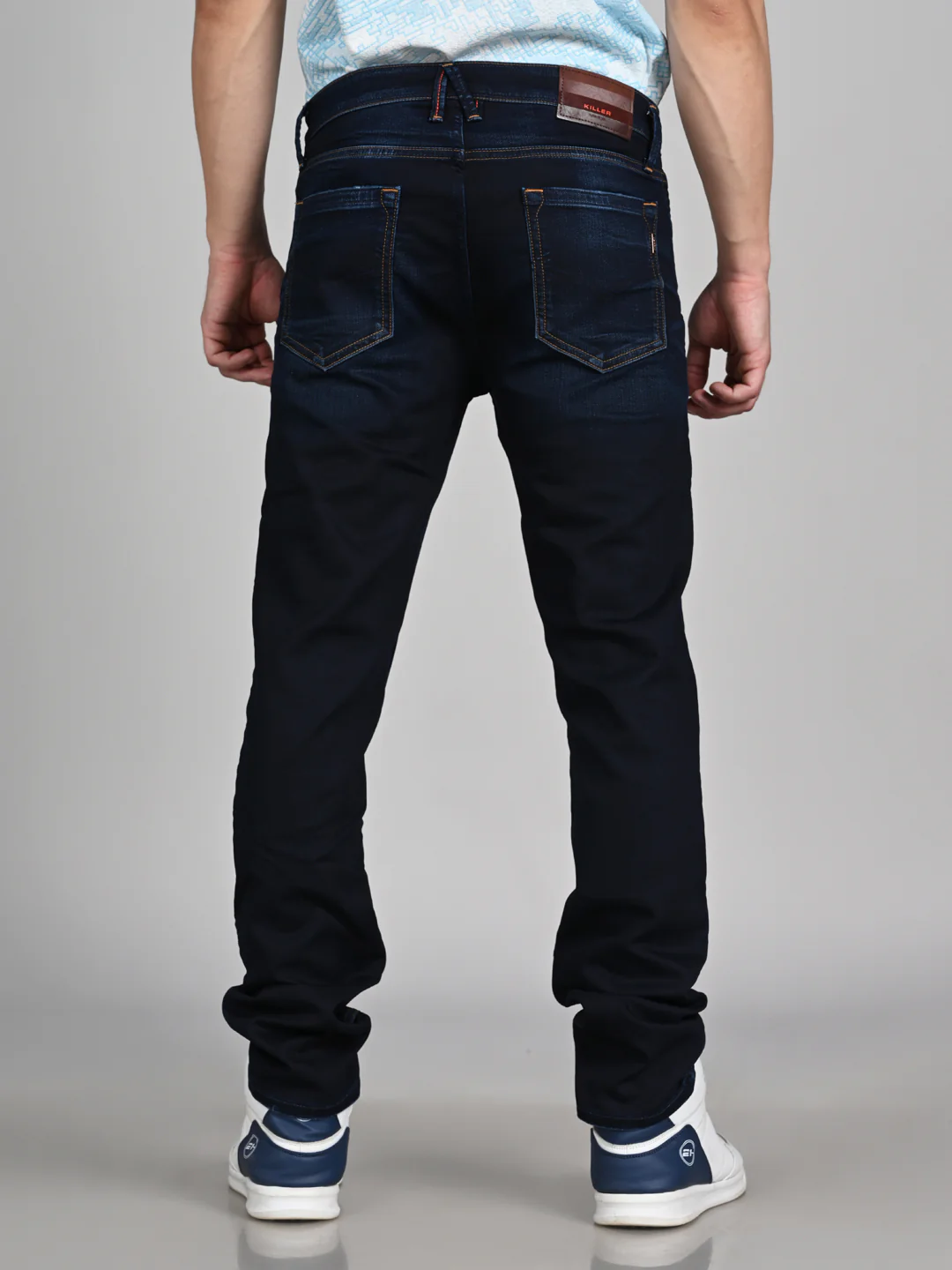 Killer Men Dark Blue Solid Slim Fit Jeans - Image 7