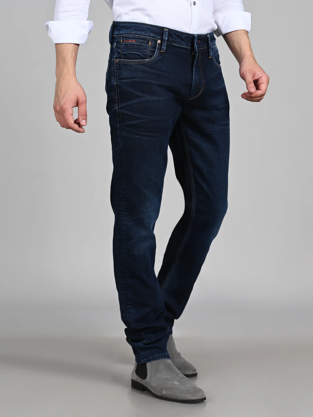Killer Men Dark Blue Solid Slim Fit Jeans - Image 5