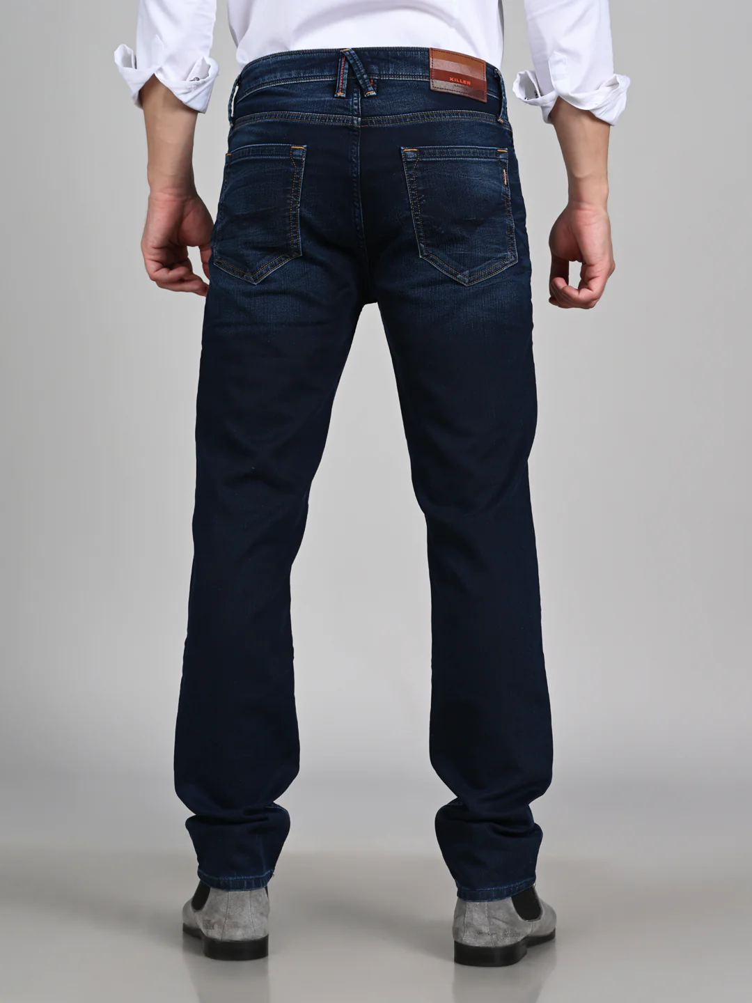 Killer Men Dark Blue Solid Slim Fit Jeans - Image 7