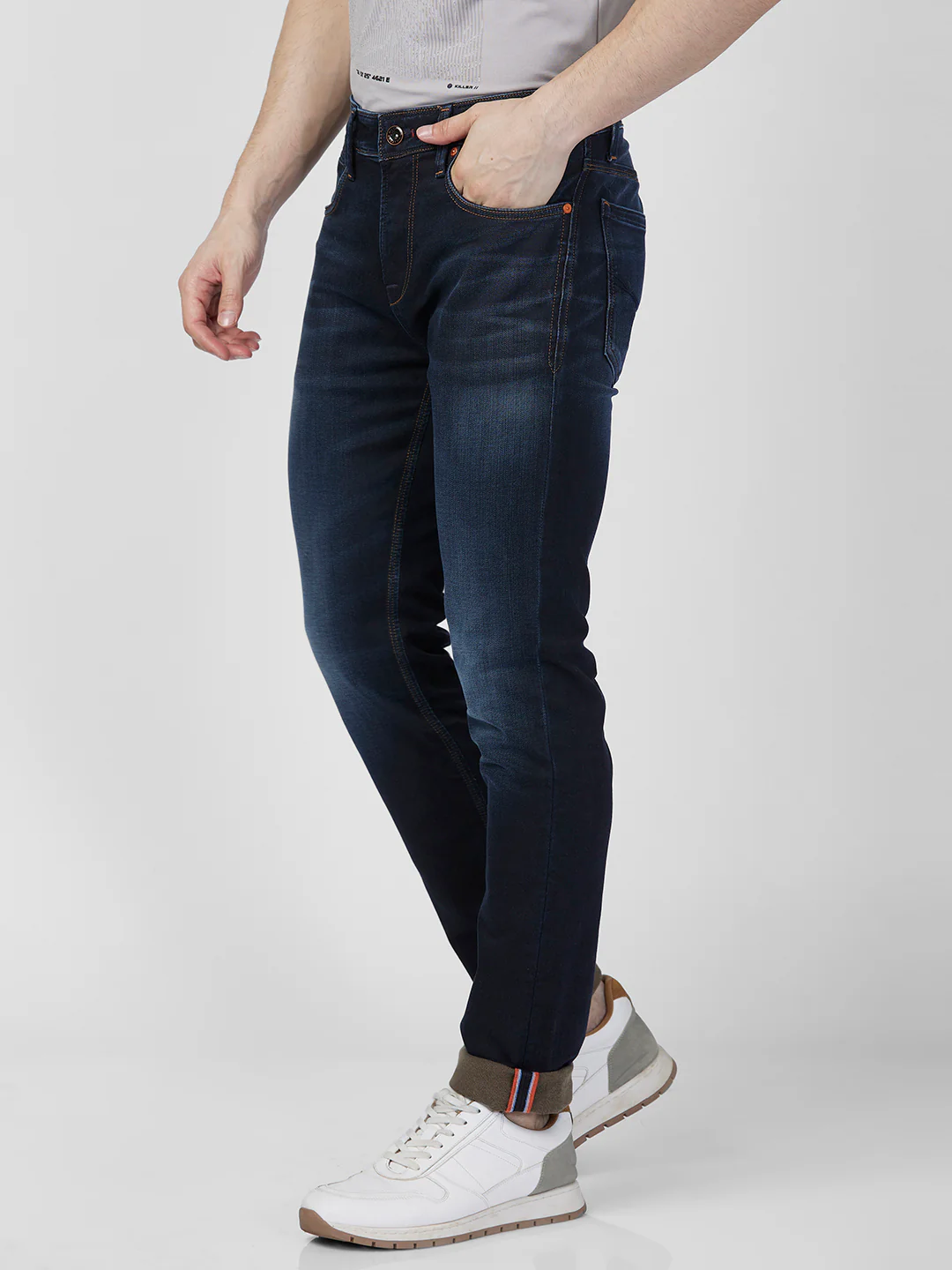 Killer Men Dark Blue Solid Slim Fit Jeans - Image 6