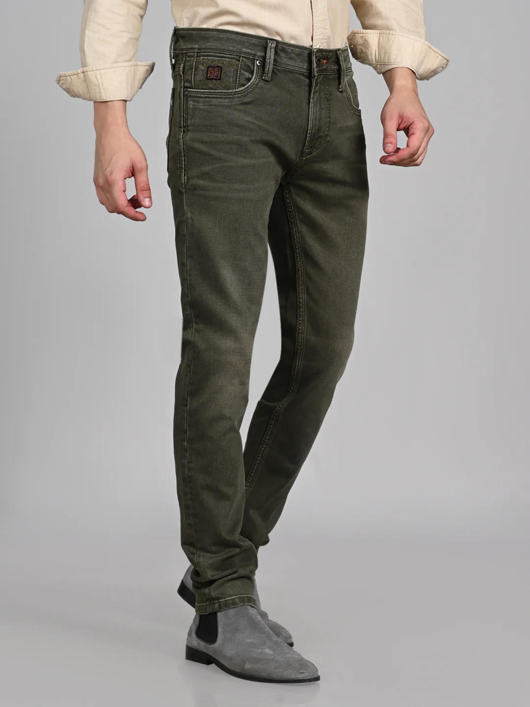 Killer Men Dark Green Solid Slim Fit Jeans - Image 5