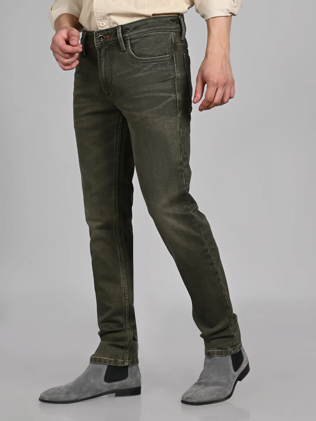 Killer Men Dark Green Solid Slim Fit Jeans - Image 6