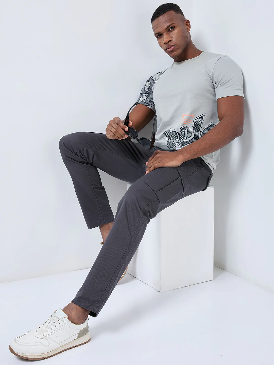 Killer Men Dark Grey Solid Cargo - Image 8