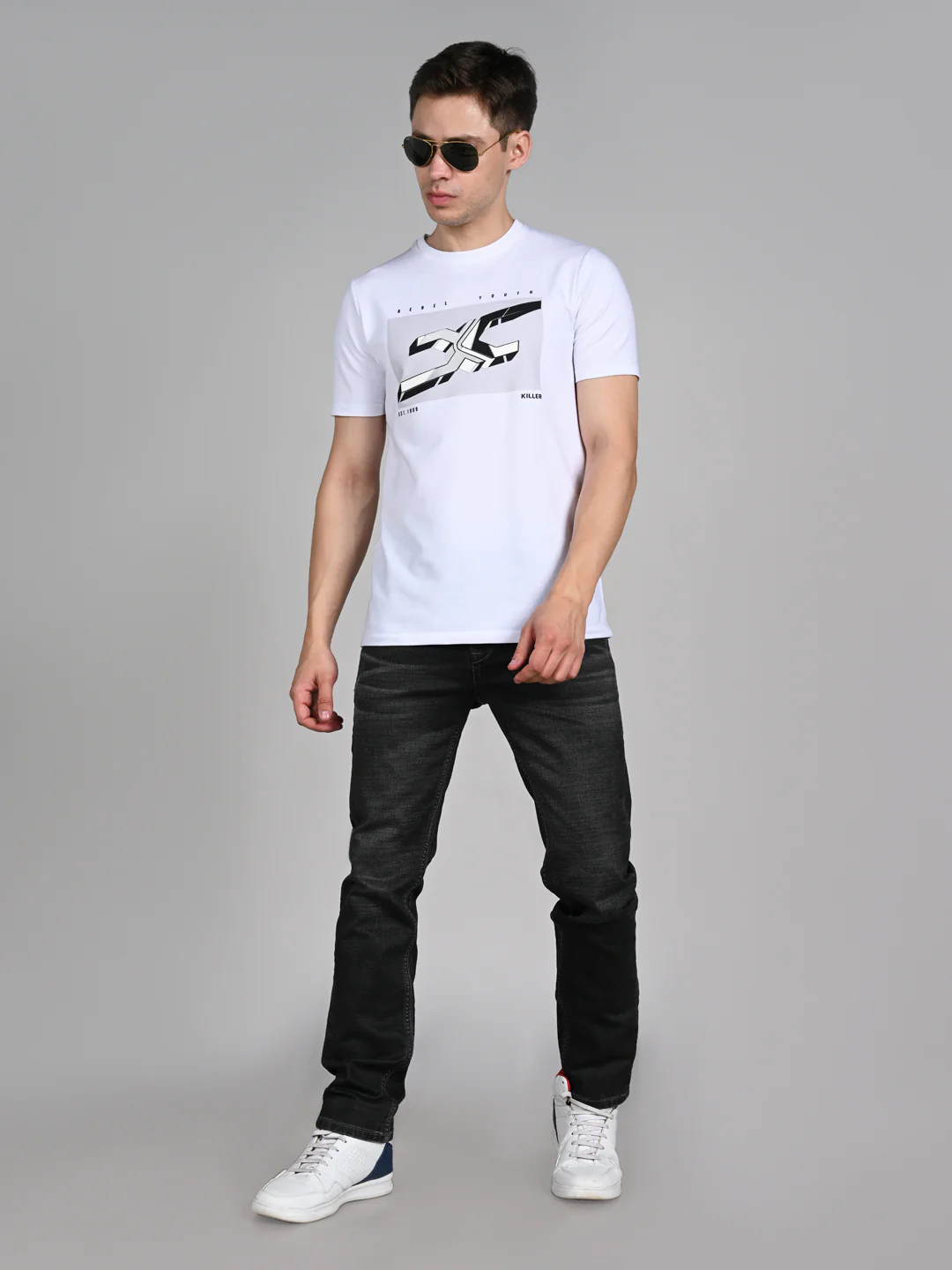 Killer Men Dark Grey Solid Slim Fit Jeans - Image 3