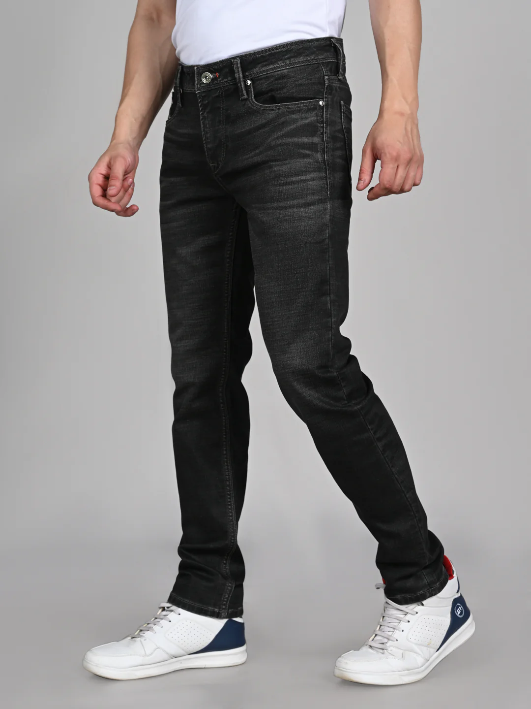 Killer Men Dark Grey Solid Slim Fit Jeans - Image 6