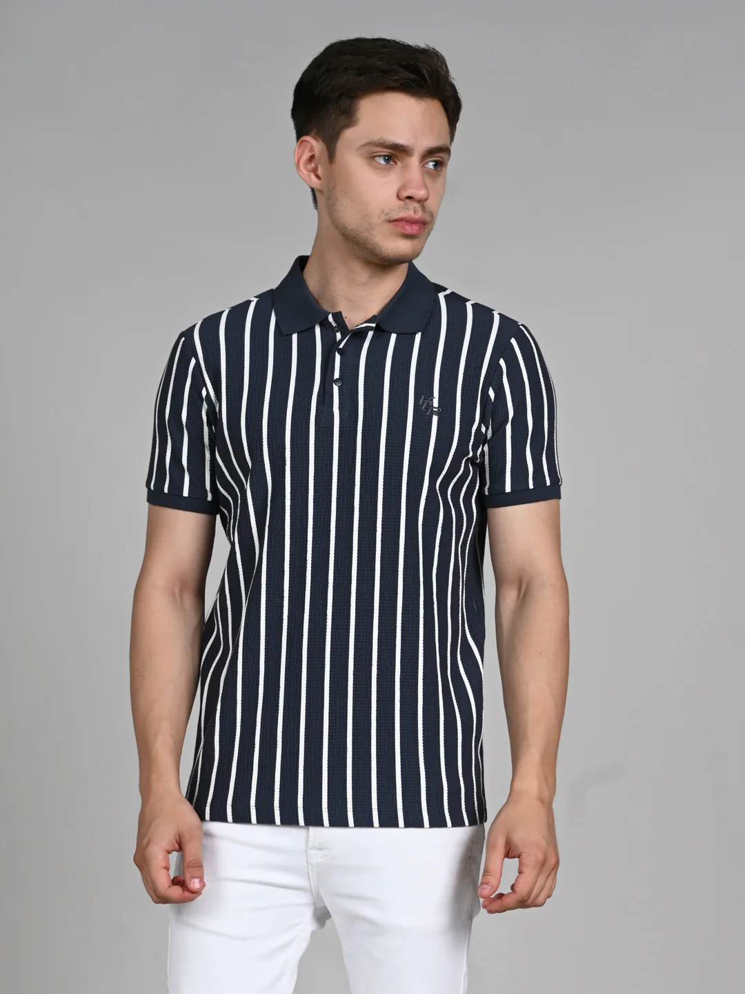 Killer Men Dark Grey Stripe Slim Fit T-Shirts - Image 4