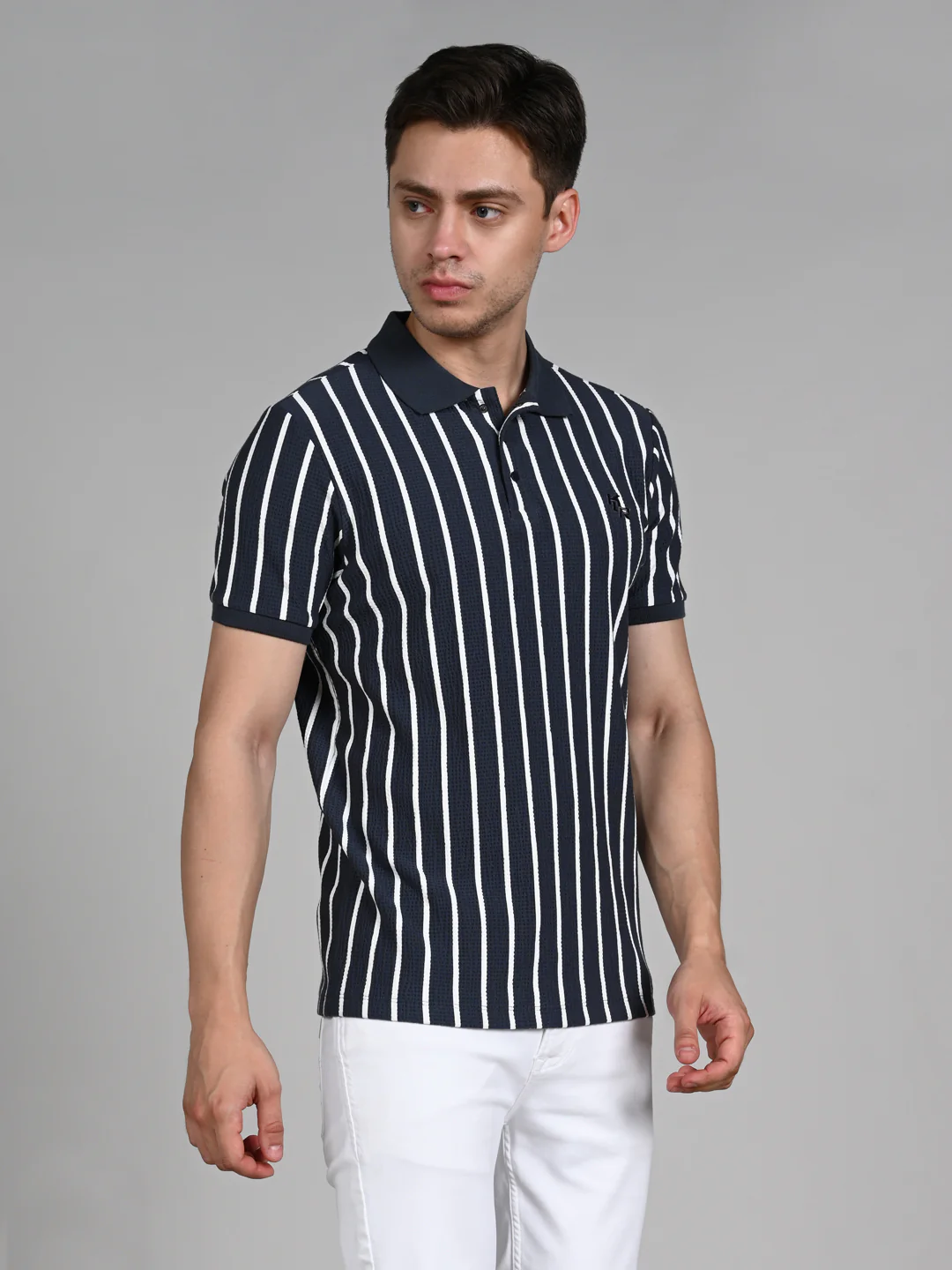Killer Men Dark Grey Stripe Slim Fit T-Shirts - Image 5