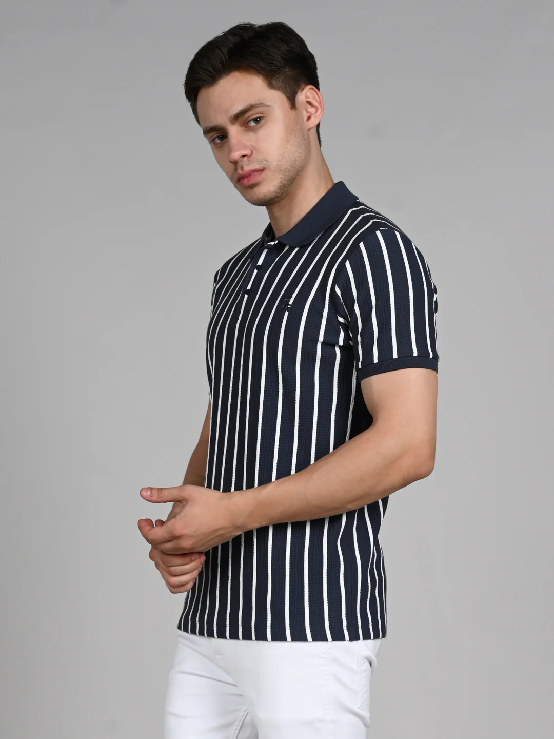 Killer Men Dark Grey Stripe Slim Fit T-Shirts - Image 6