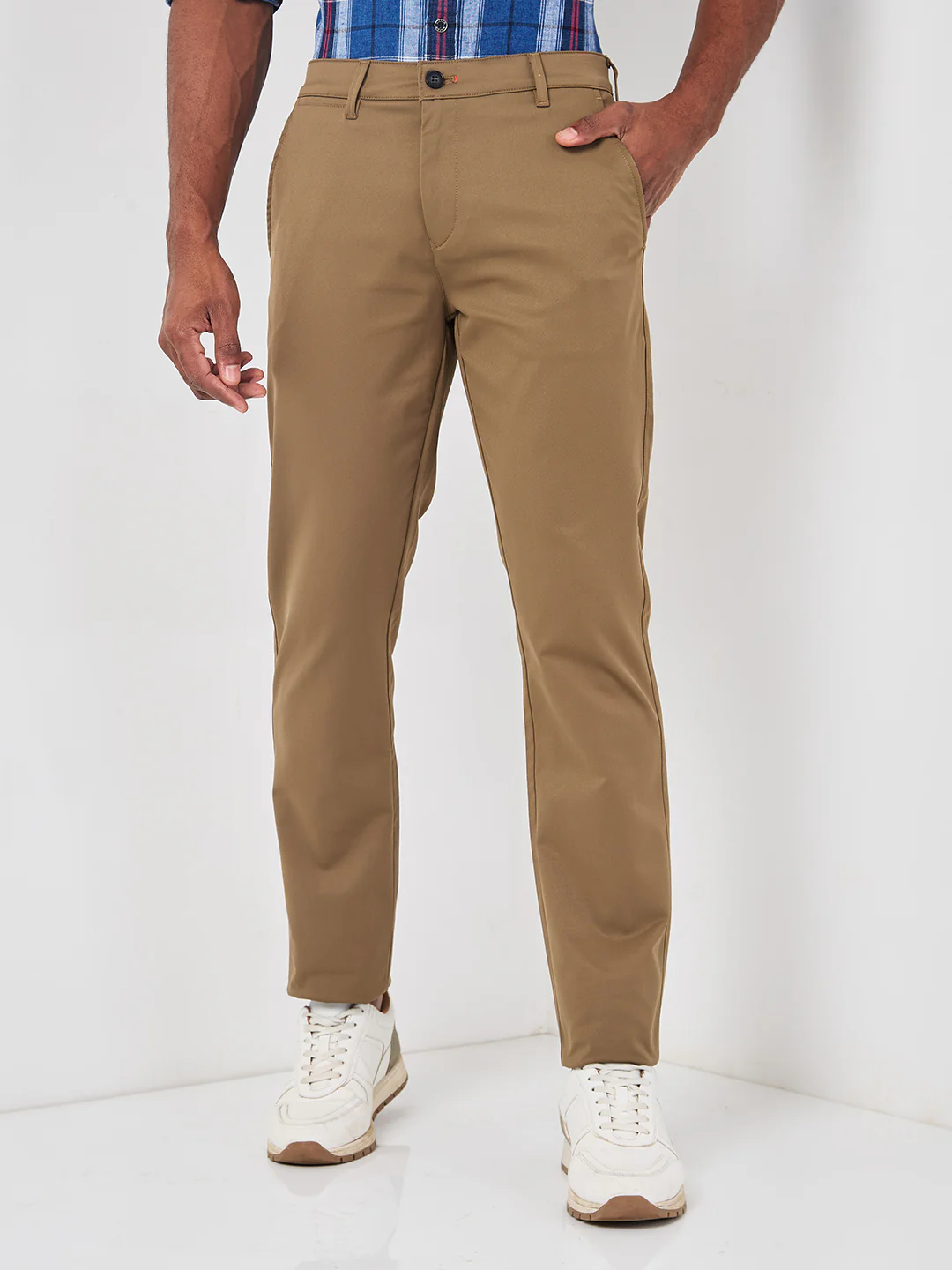 Killer Men Dark Khaki Ankle Fit Trousers - Image 3