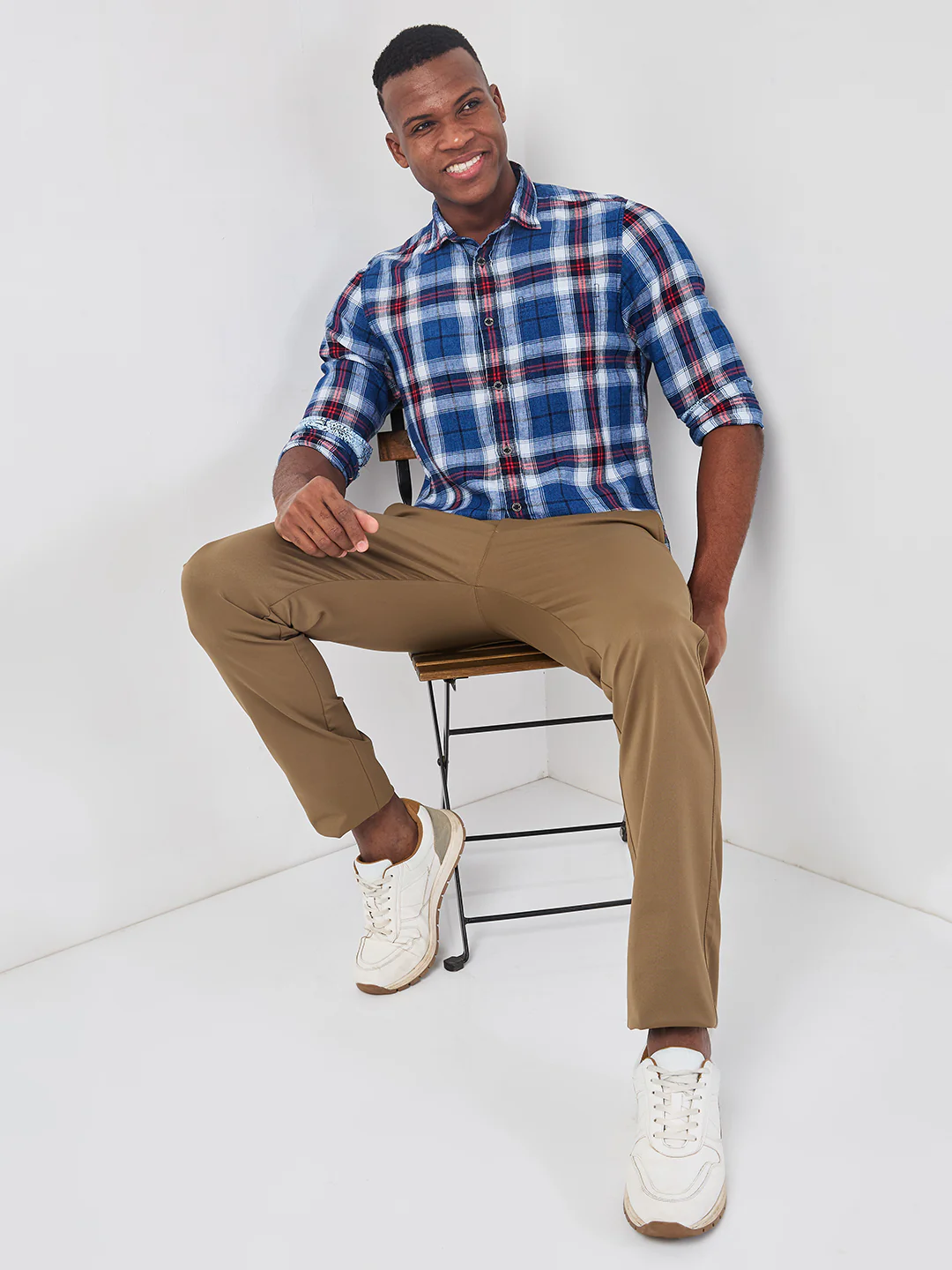 Killer Men Dark Khaki Ankle Fit Trousers - Image 8