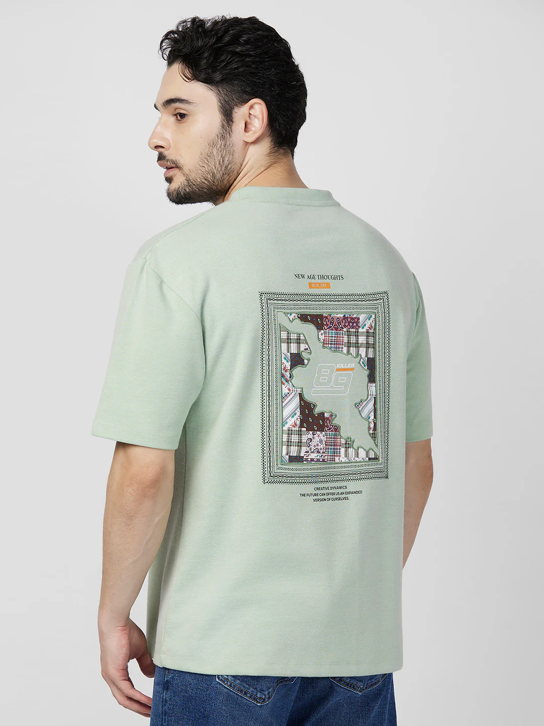 Killer Men Green Printed Round Neck T-Shirts - Image 5
