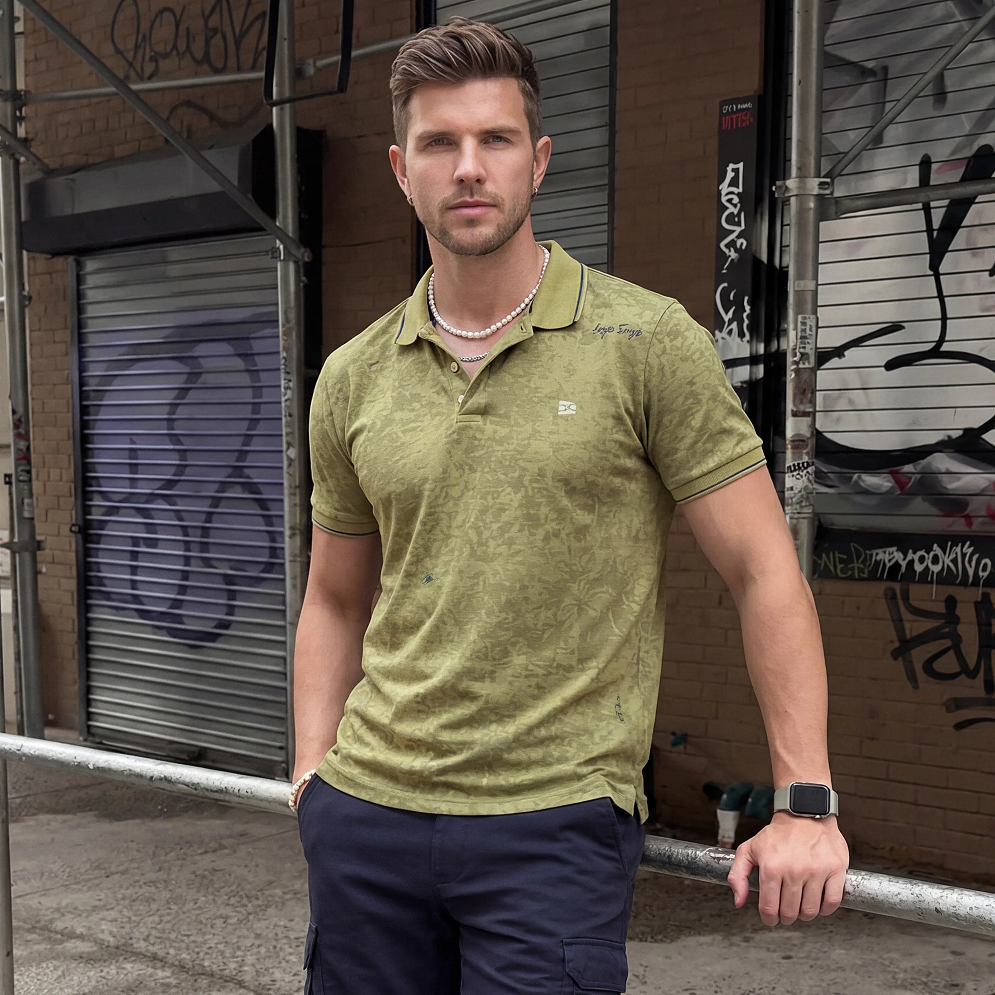 Killer Men Green Printed Slim Fit T-Shirt - Image 2