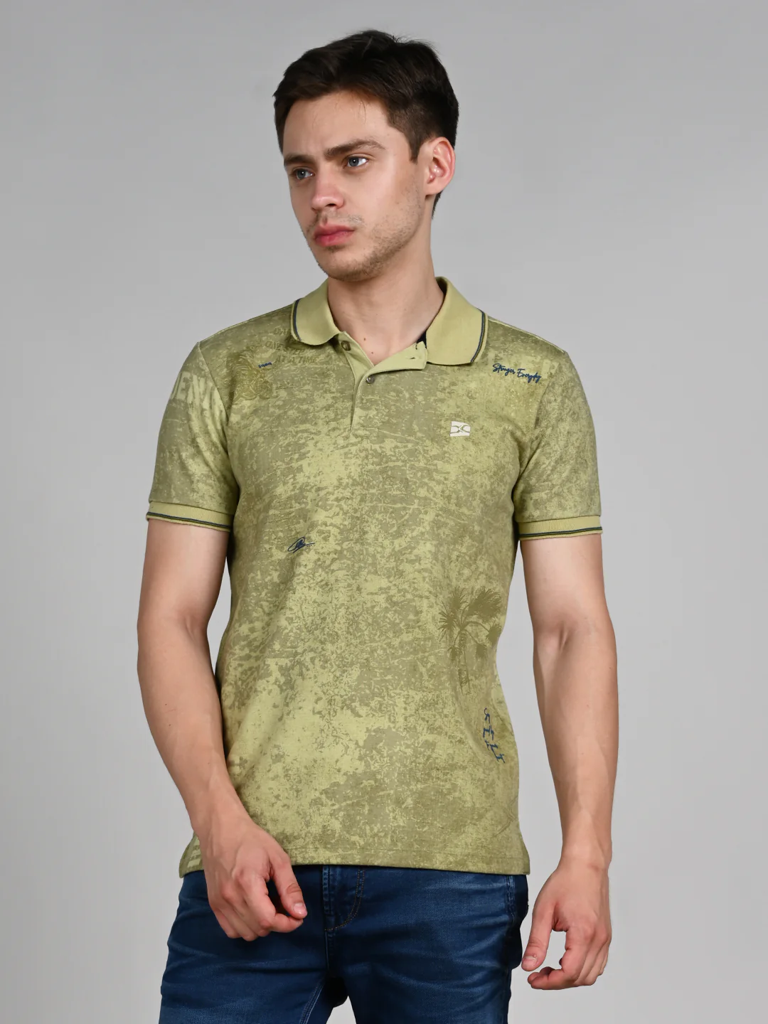 Killer Men Green Printed Slim Fit T-Shirt - Image 4