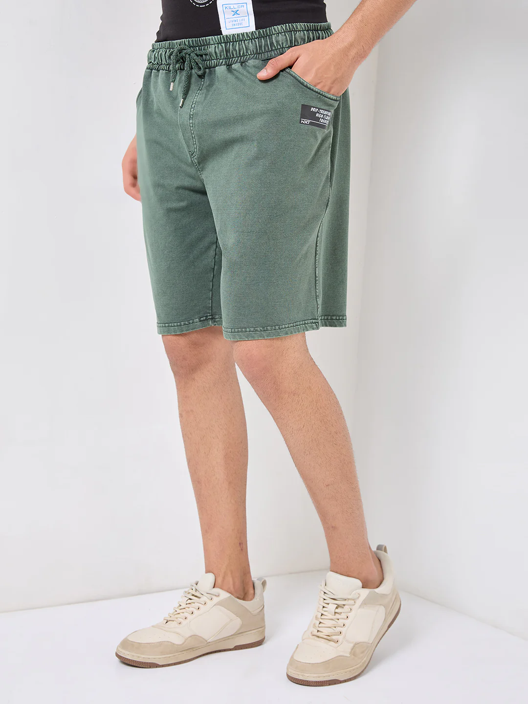 Killer Men Green Solid Shorts - Image 5