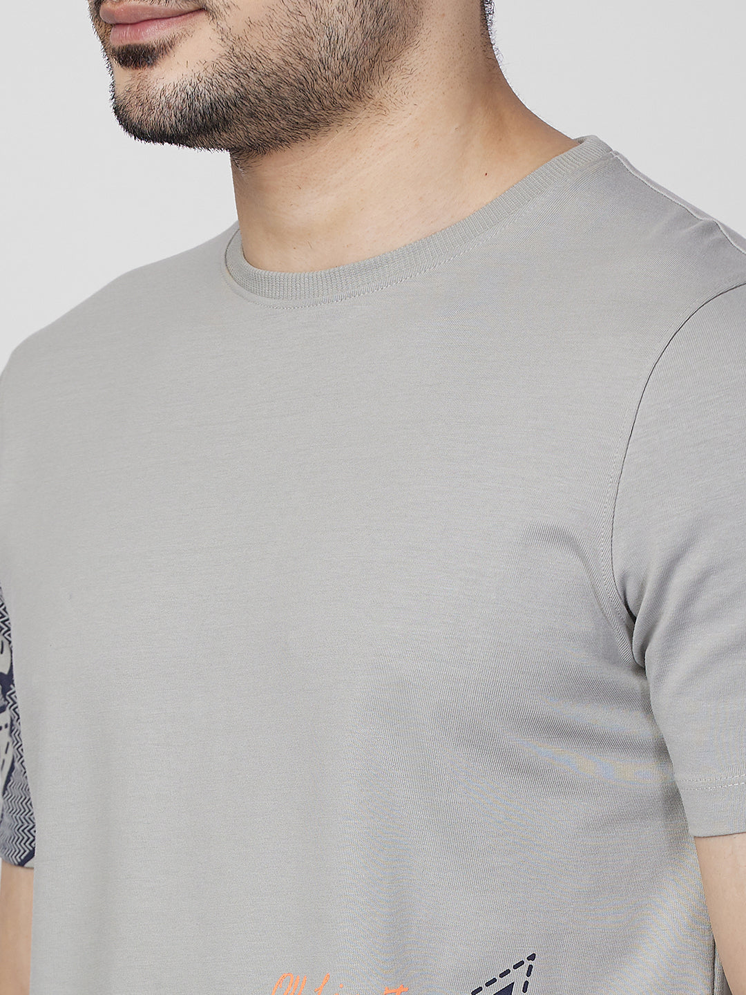 Killer Men Grey Printed Round Neck T-Shirts - Image 7