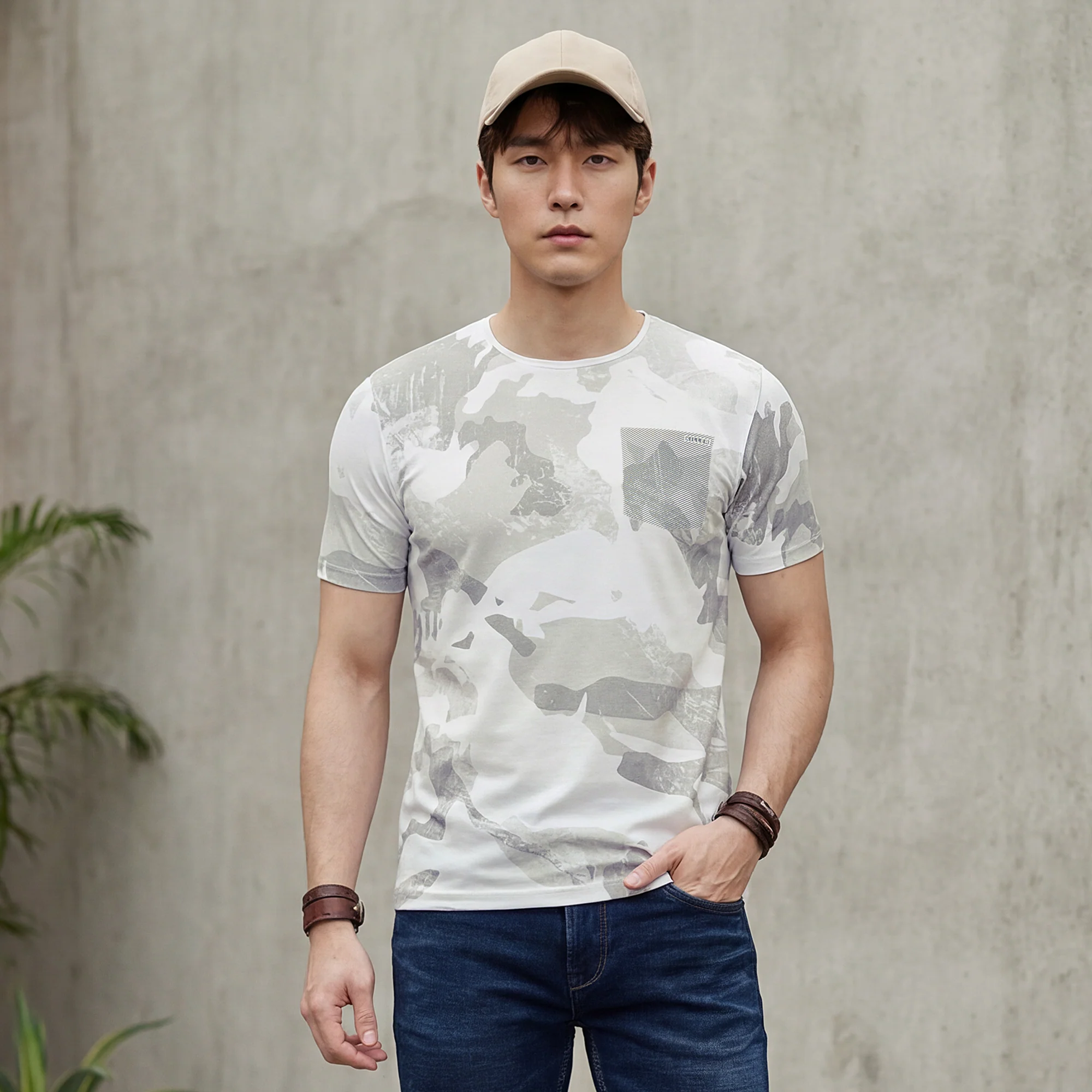 Killer Men Grey Printed Slim Fit T-Shirt - Image 2