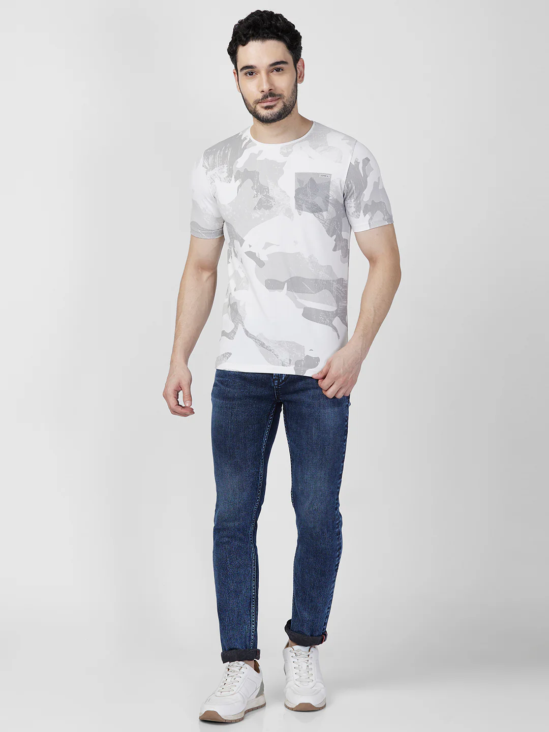 Killer Men Grey Printed Slim Fit T-Shirt - Image 4
