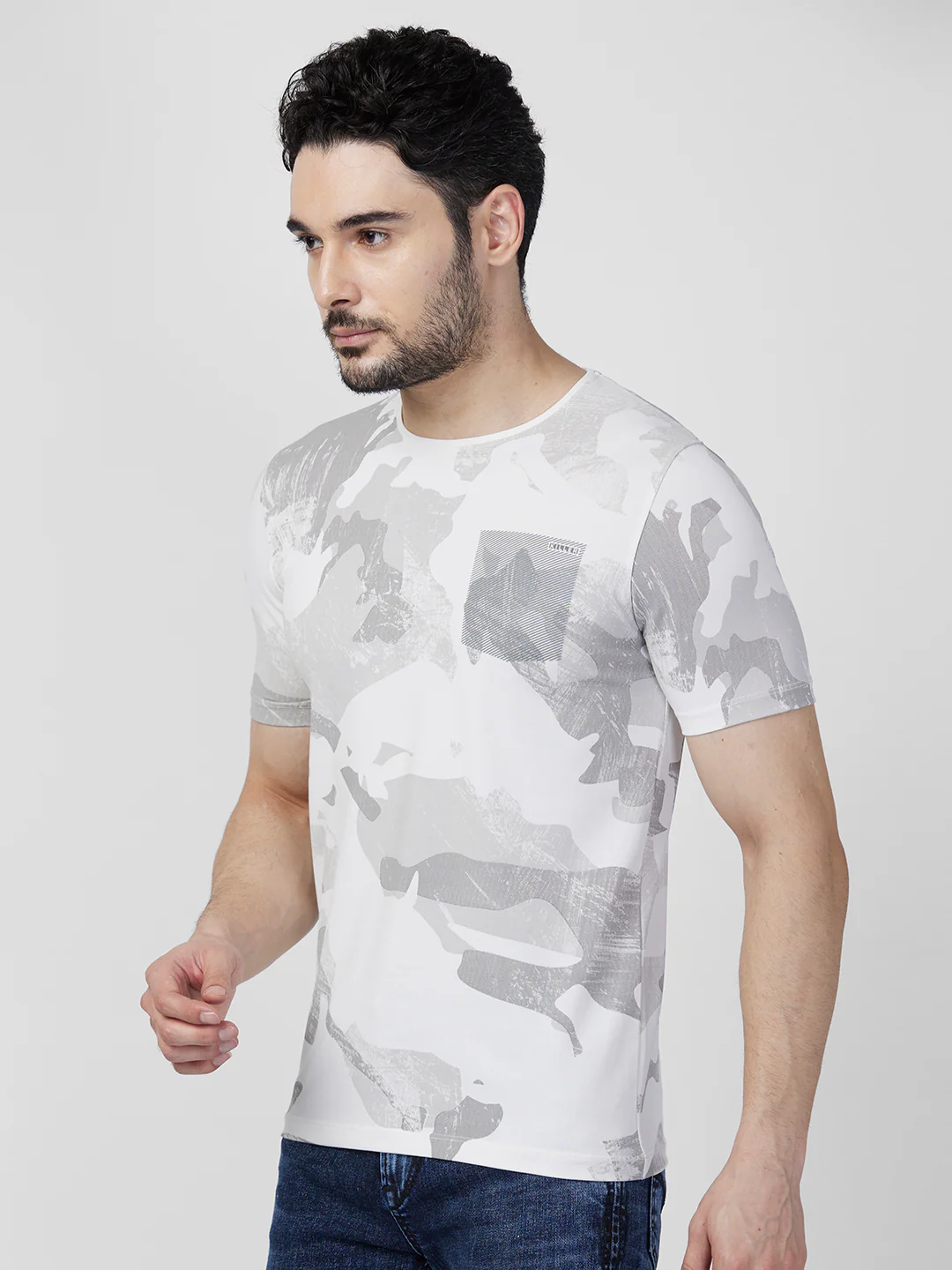 Killer Men Grey Printed Slim Fit T-Shirt - Image 6
