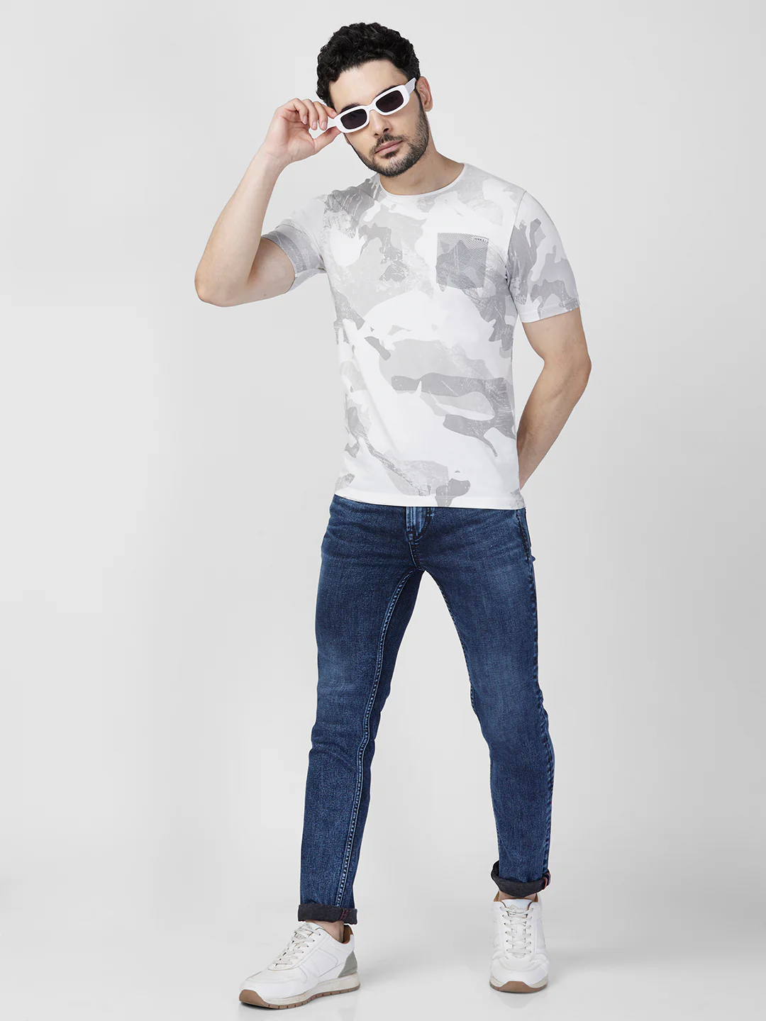 Killer Men Grey Printed Slim Fit T-Shirt - Image 8