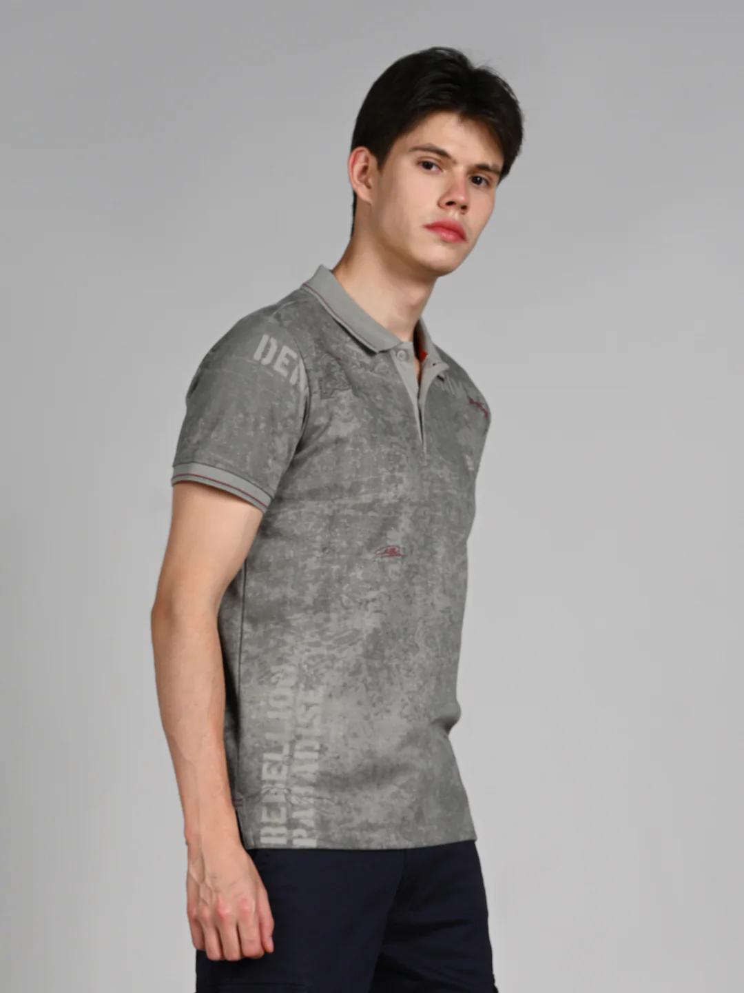 Killer Men Grey Printed Slim Fit T-Shirt - Image 5