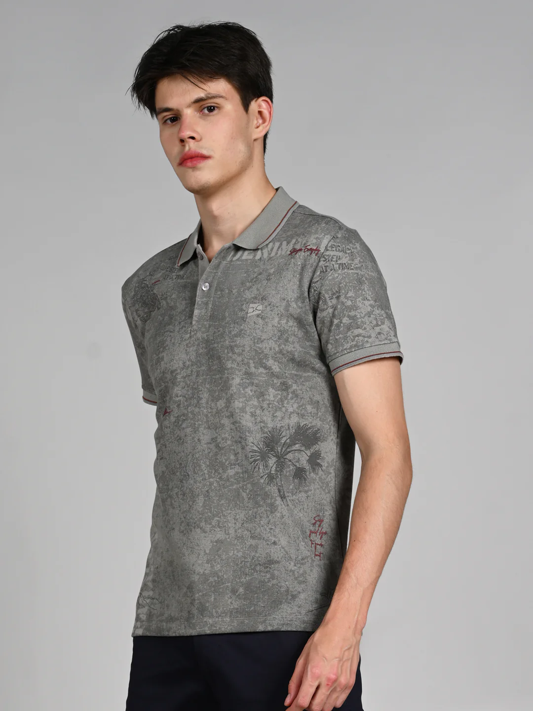 Killer Men Grey Printed Slim Fit T-Shirt - Image 6