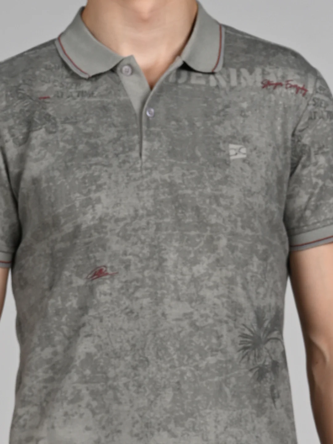 Killer Men Grey Printed Slim Fit T-Shirt - Image 8