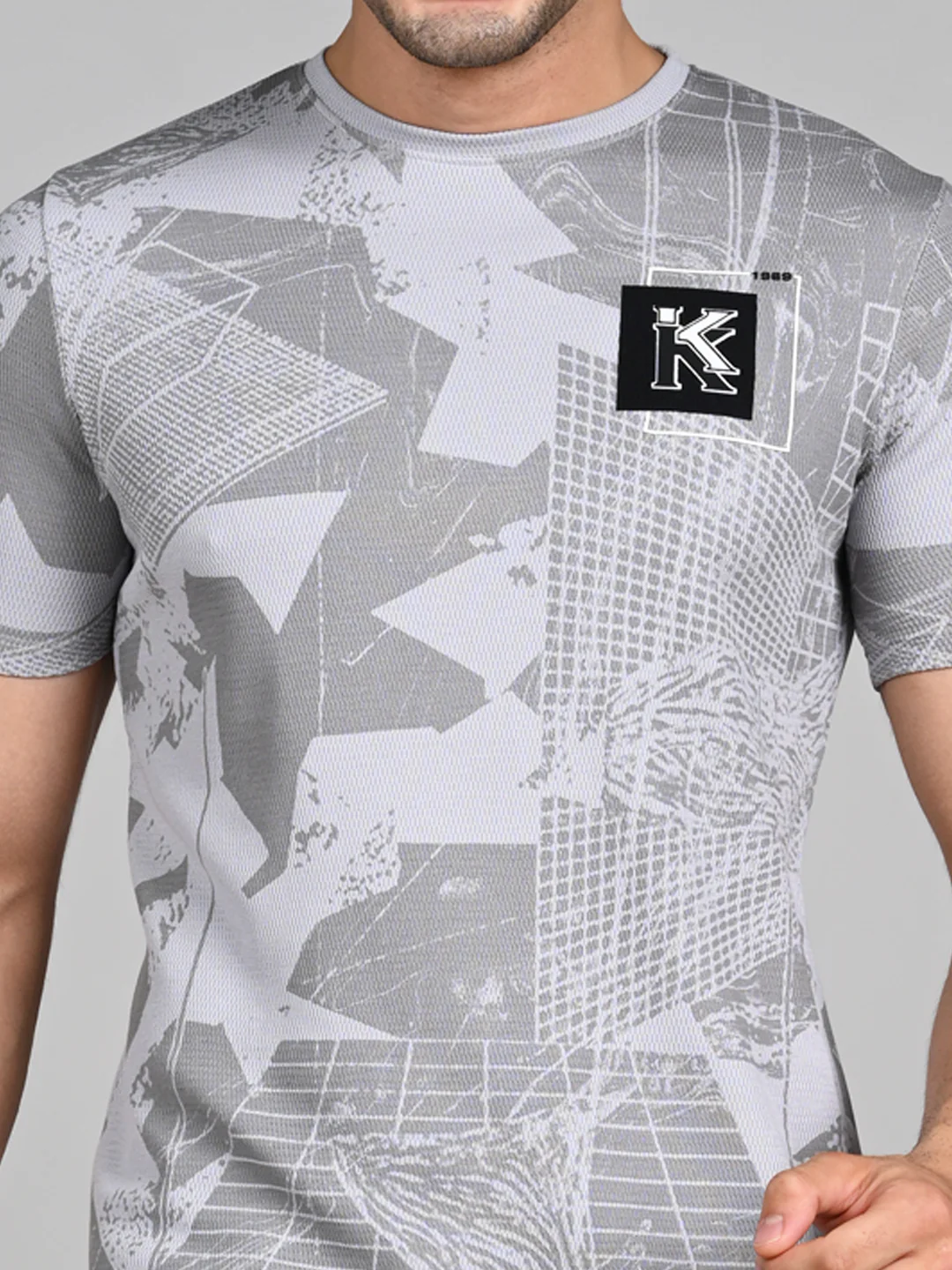 Killer Men Grey Printed Slim Fit T-Shirts - Image 8