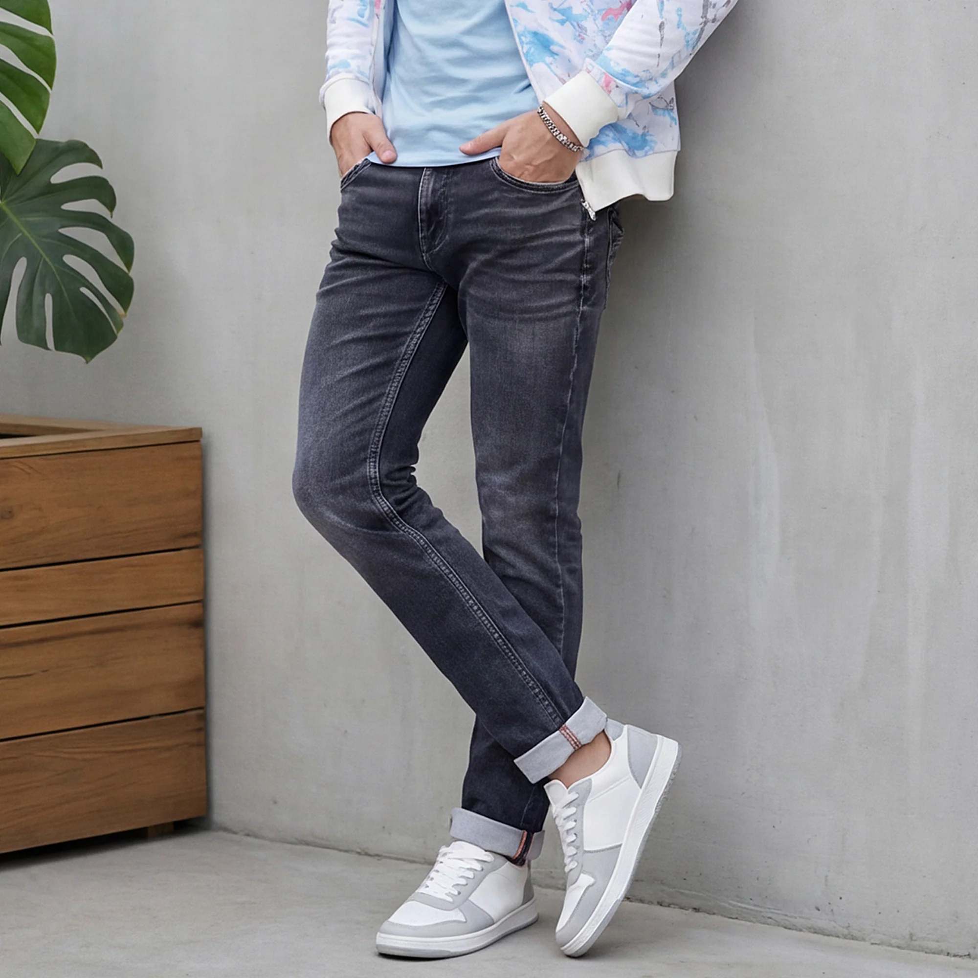 Killer Men Grey Skinny Fit Jeans - Image 2
