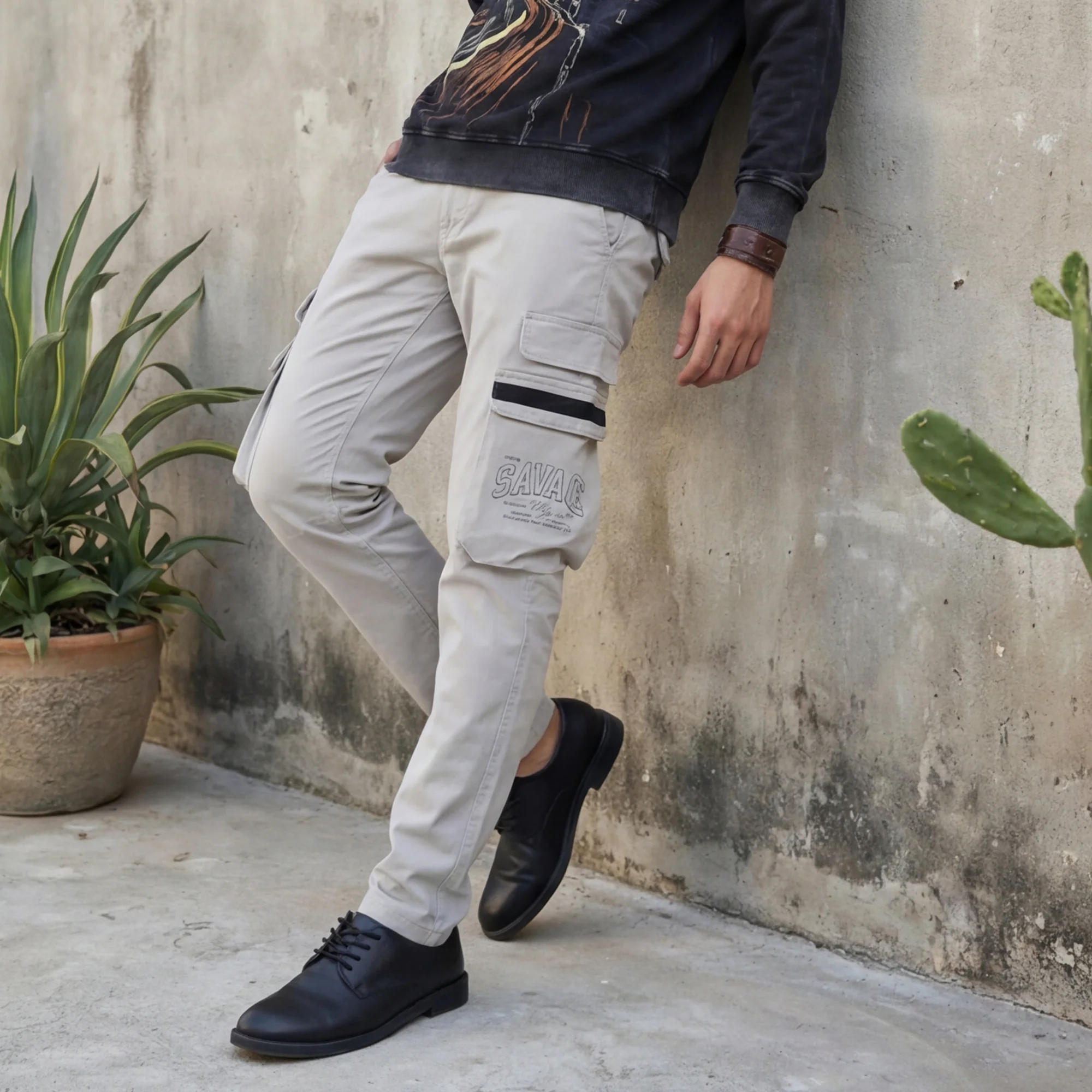 Killer Men Grey Solid Cargo - Image 2