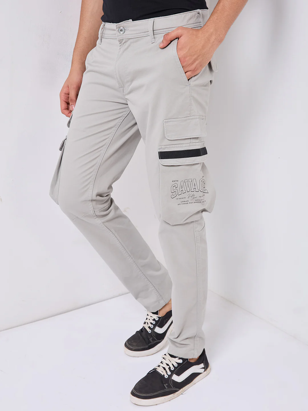 Killer Men Grey Solid Cargo - Image 6