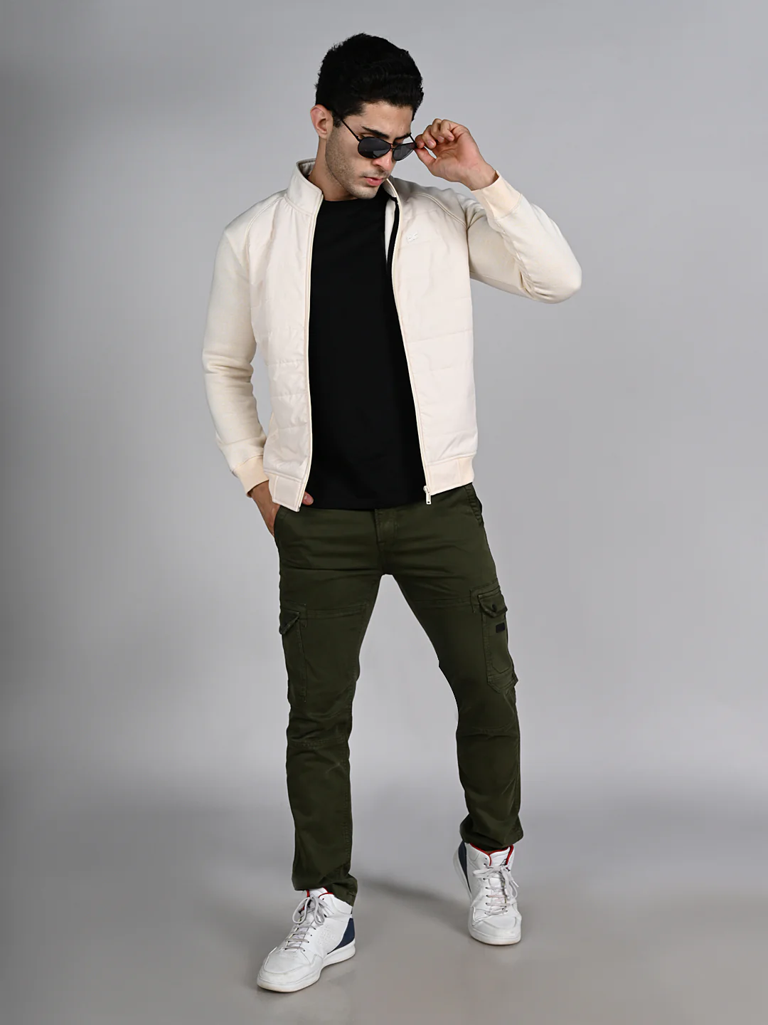 Killer Men High Neck Beige Sweat Shirts - Image 3