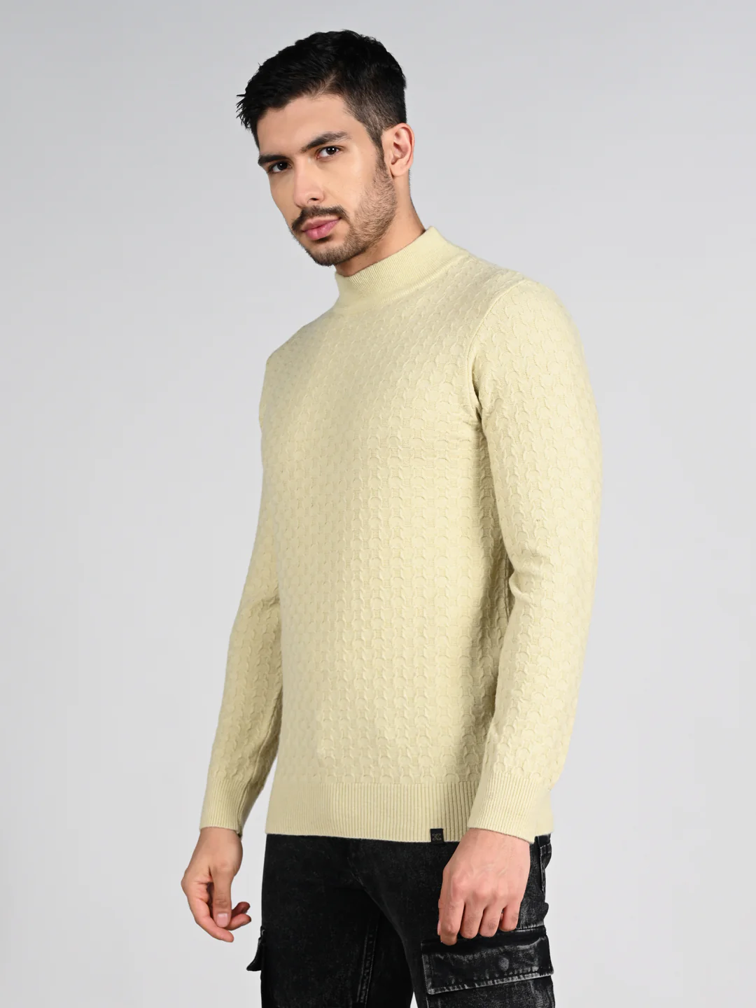 Killer Men High Neck Beige Sweaters - Image 6