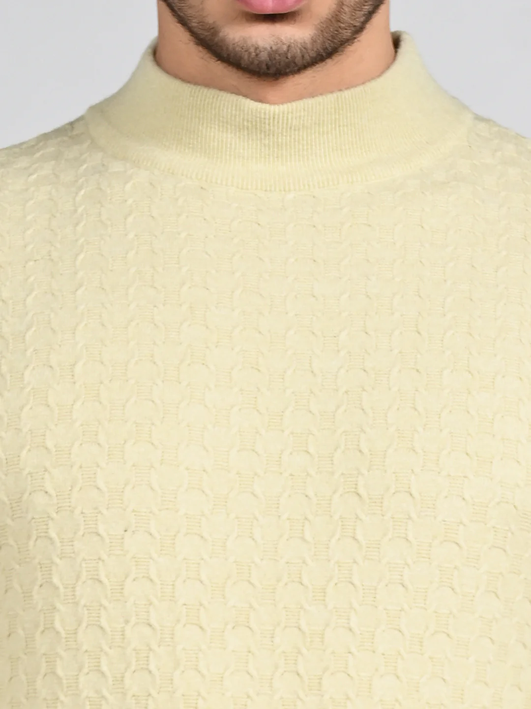 Killer Men High Neck Beige Sweaters - Image 8