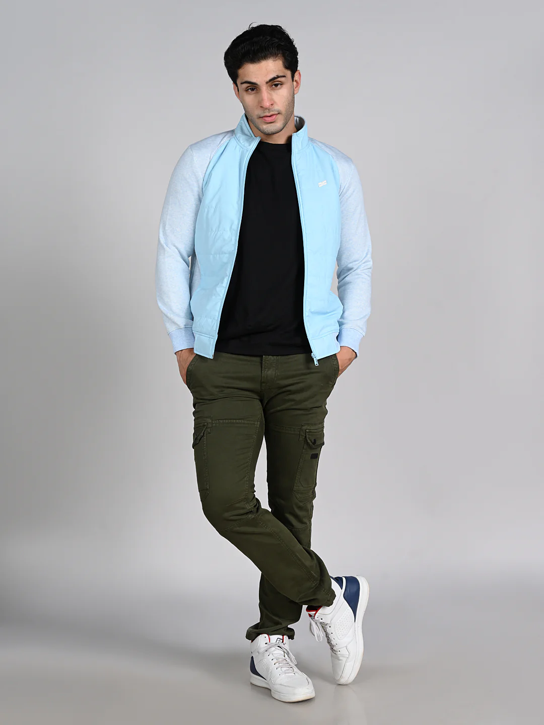 Killer Men High Neck Light Blue Sweat Shirts - Image 3